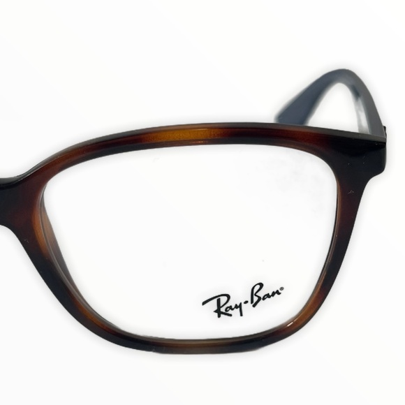 New Ray-Ban Women’s Eyeglasses RX7066 Havana/Navy Square  Full RIm 52-17… - Picture 10 of 11